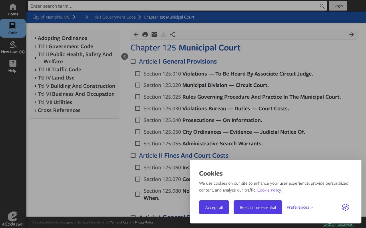 Memphis record check municipal ordinance court provision