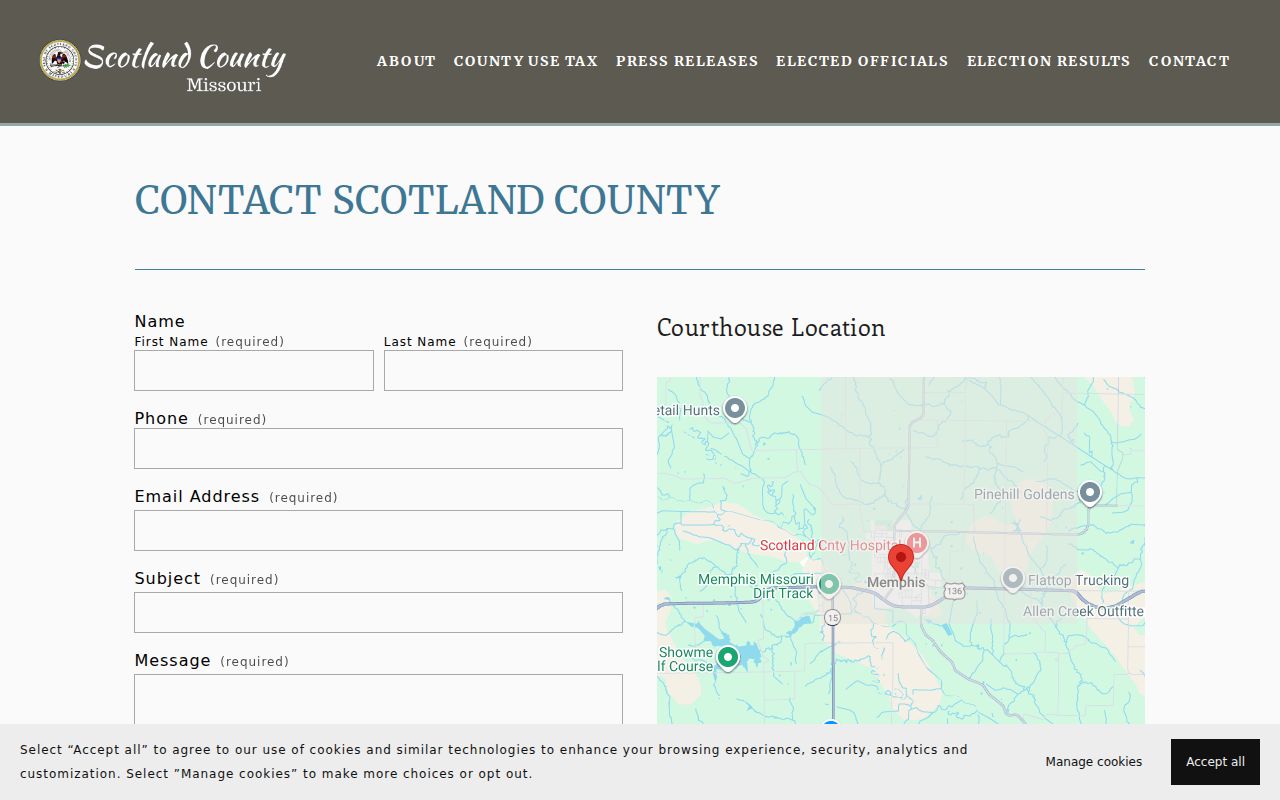 Memphis criminal records at the Scotland County courthouse