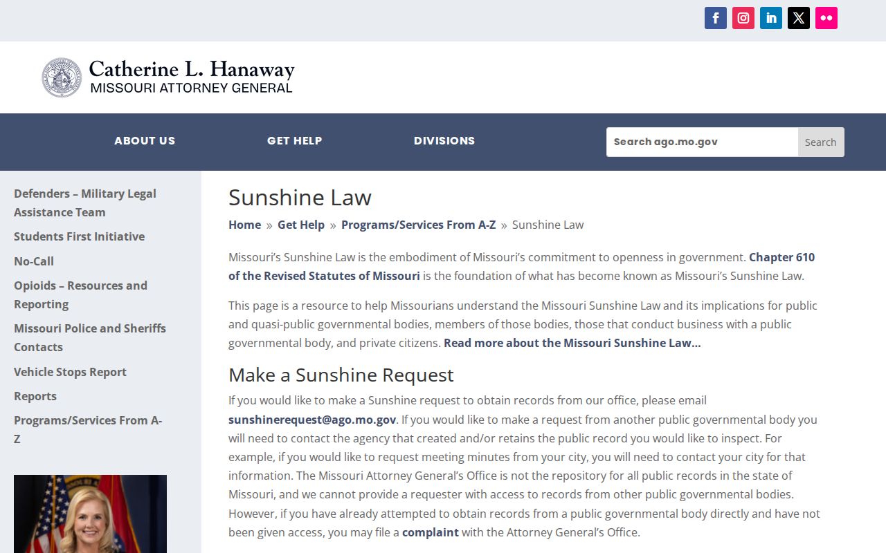 Scotland County criminal records Sunshine Law request guidance